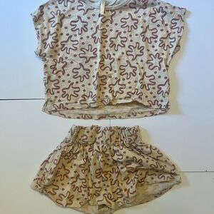 Rylee + Cru Cream and Brown Kids Matching Set